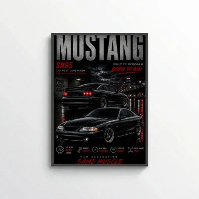 Ford Mustang SN95 1995 Poster - Pure American Muscle Car Art