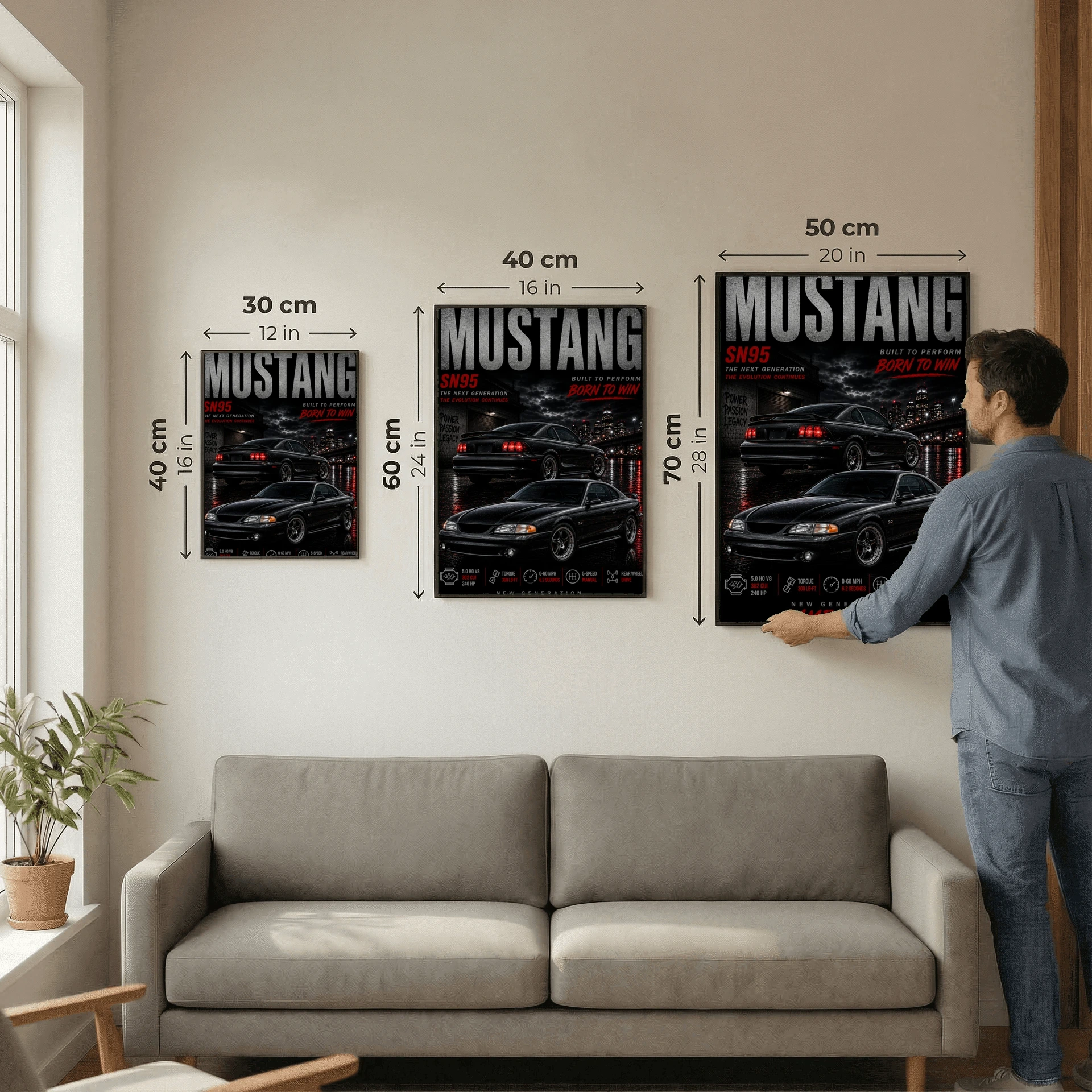 Ford Mustang SN95 1995 Poster - Pure American Muscle Car Art