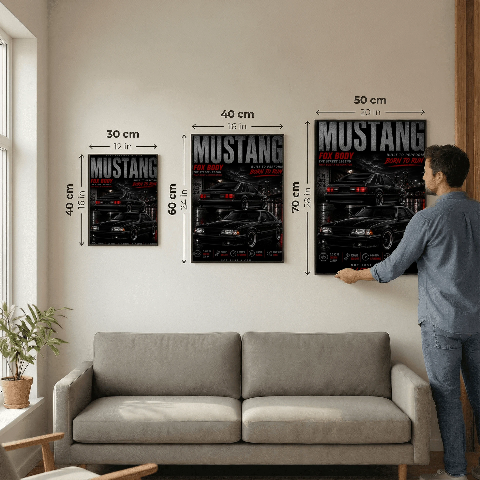 Ford Mustang Fox Body 1990 Poster - Pure American Muscle Street Legend Art