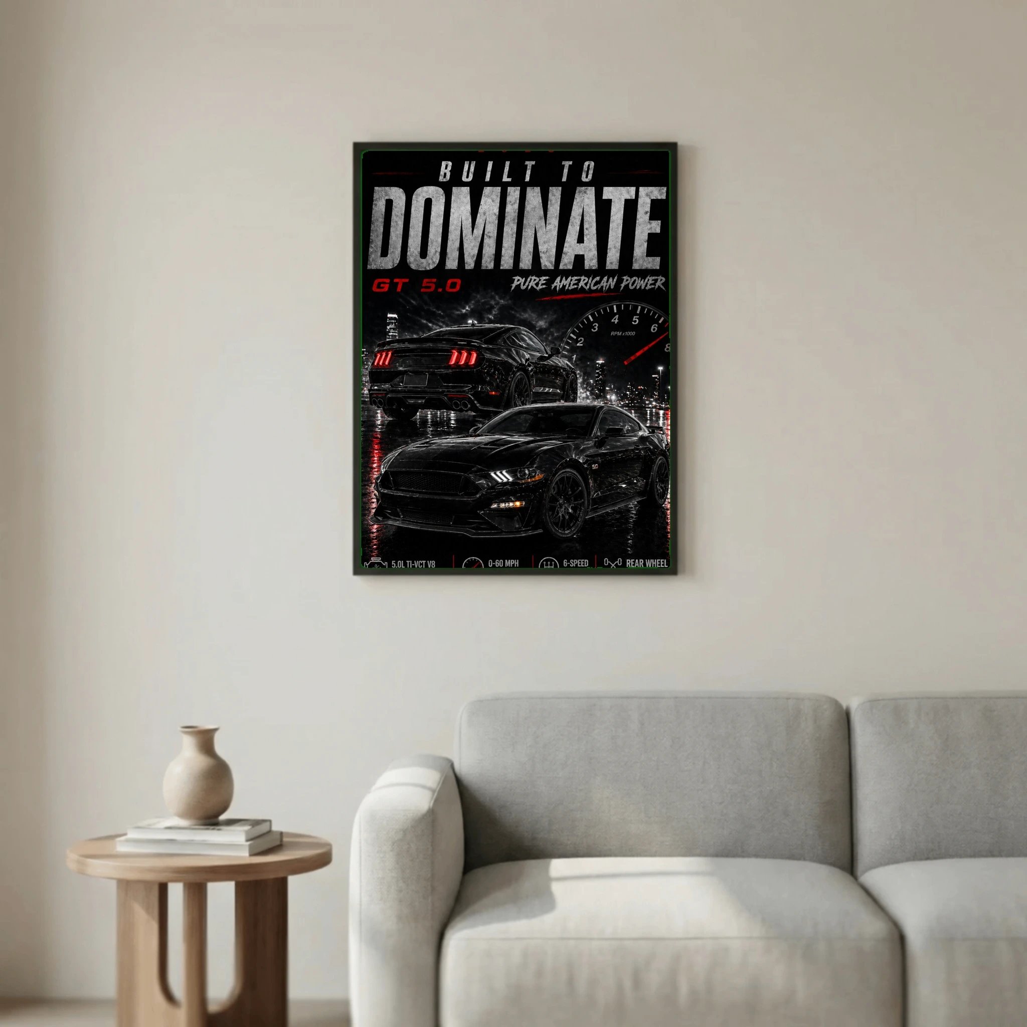 Ford Mustang GT 5.0 2023 Poster - Pure American Power Muscle Car Art
