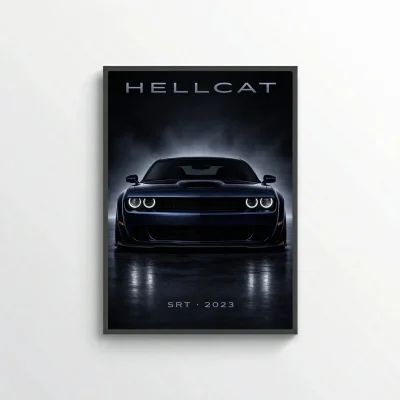 Dodge Challenger SRT Hellcat 2023 Poster - Modern American Muscle Car Art