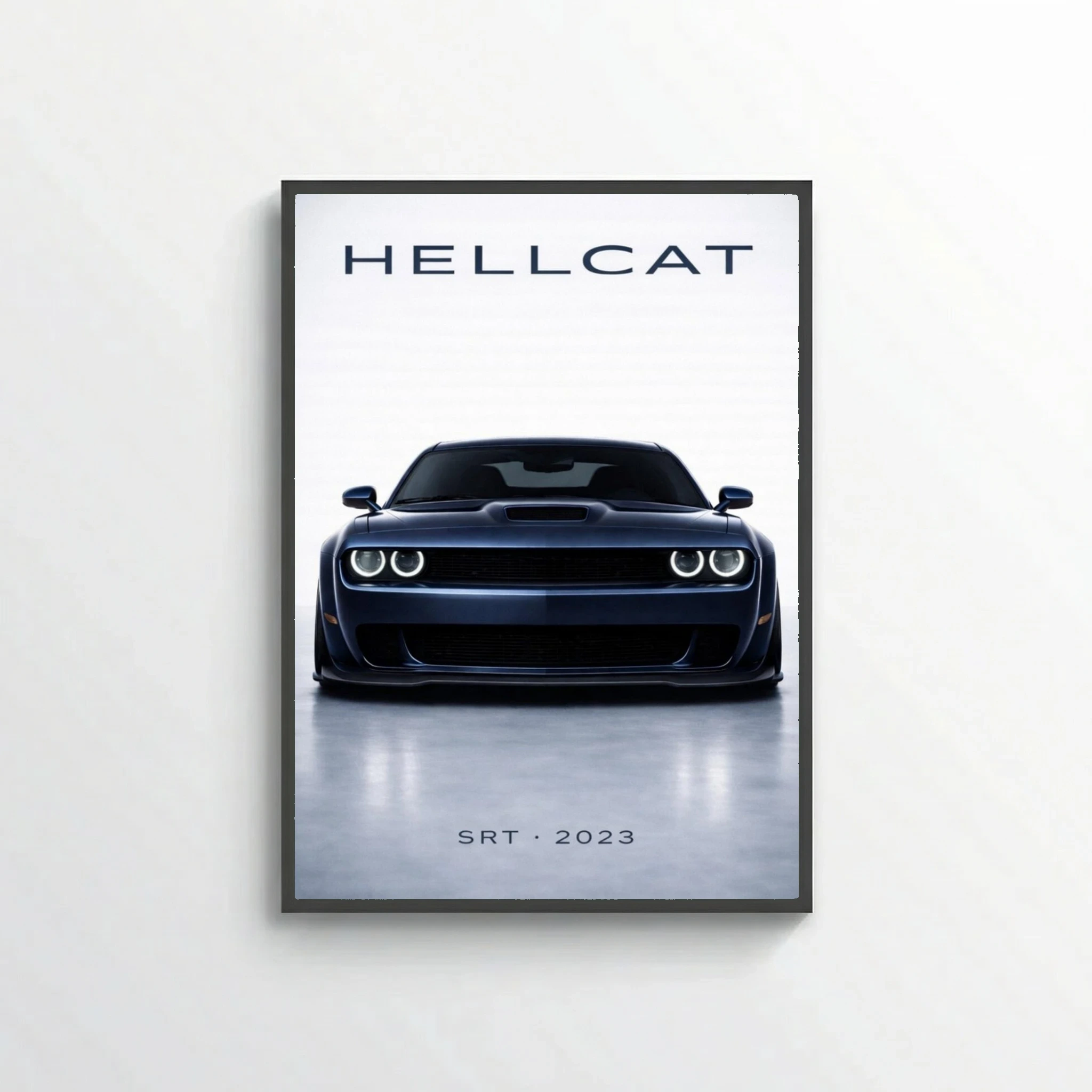 Dodge Challenger SRT Hellcat 2023 Poster - Minimalist American Muscle Car Art