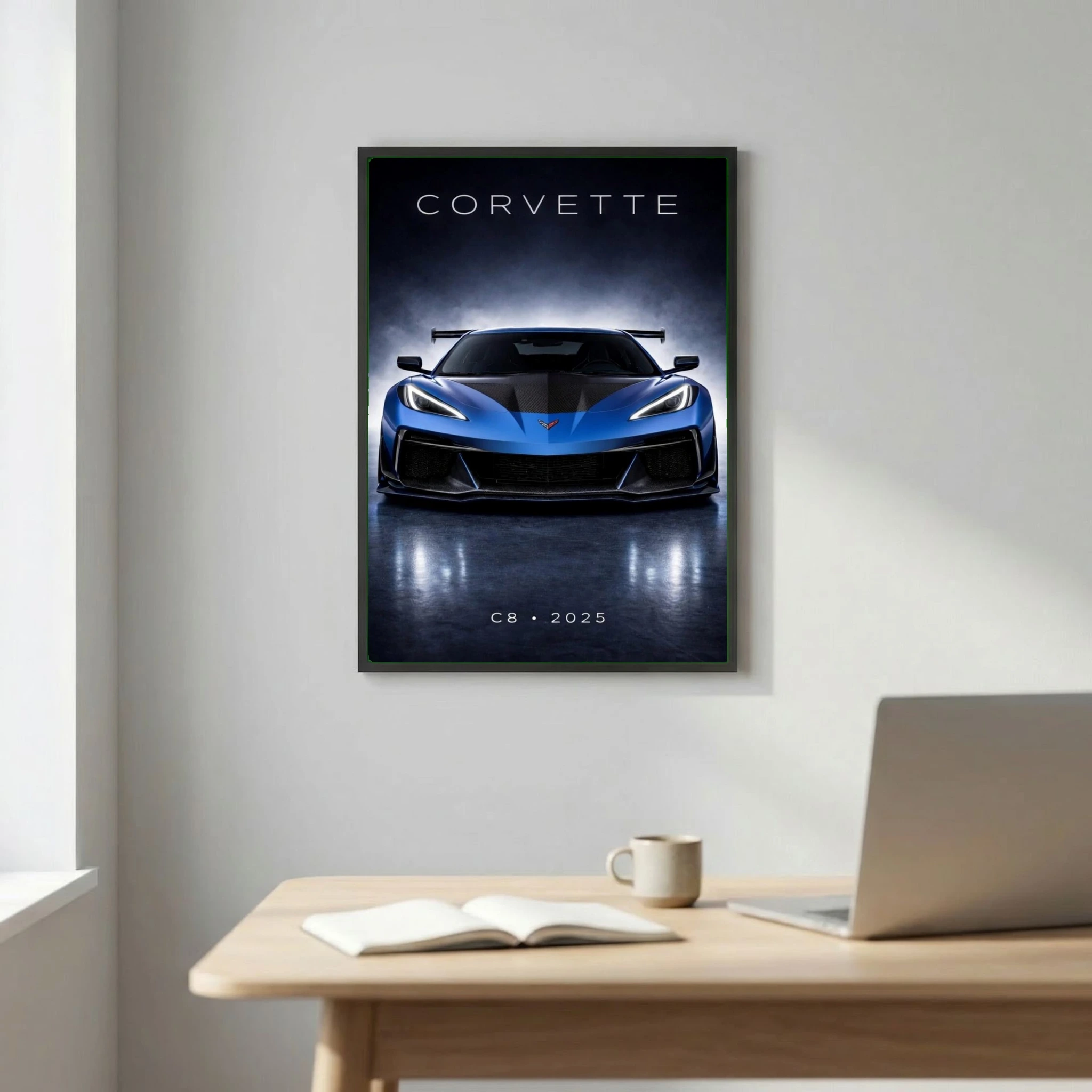 Chevrolet Corvette C8 ZR1 2025 Poster - Dark Modern American Supercar Art