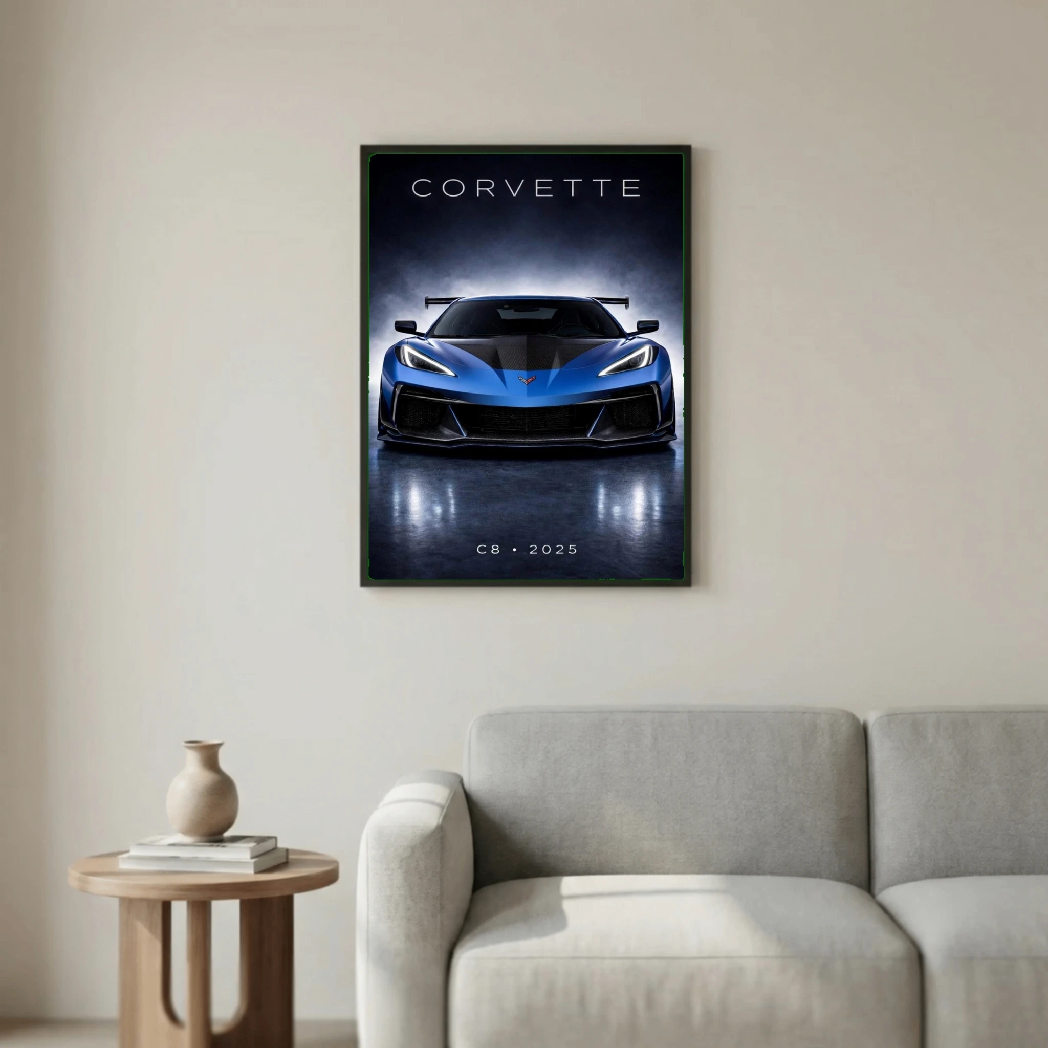 Chevrolet Corvette C8 ZR1 2025 Poster - Dark Modern American Supercar Art