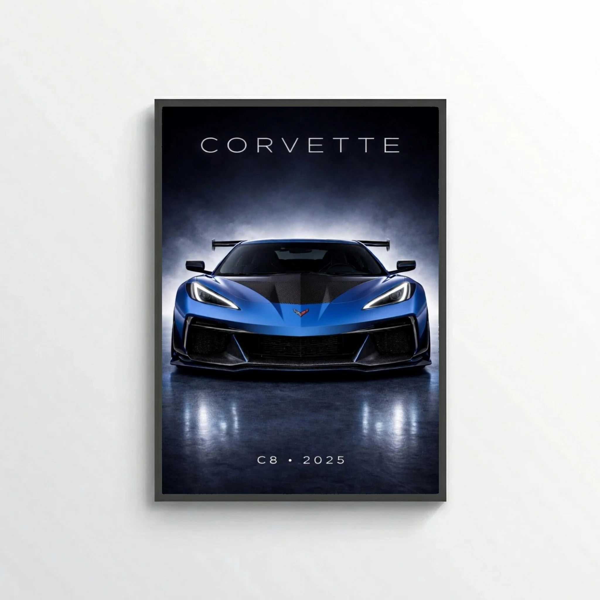 Chevrolet Corvette C8 ZR1 2025 Poster - Dark Modern American Supercar Art