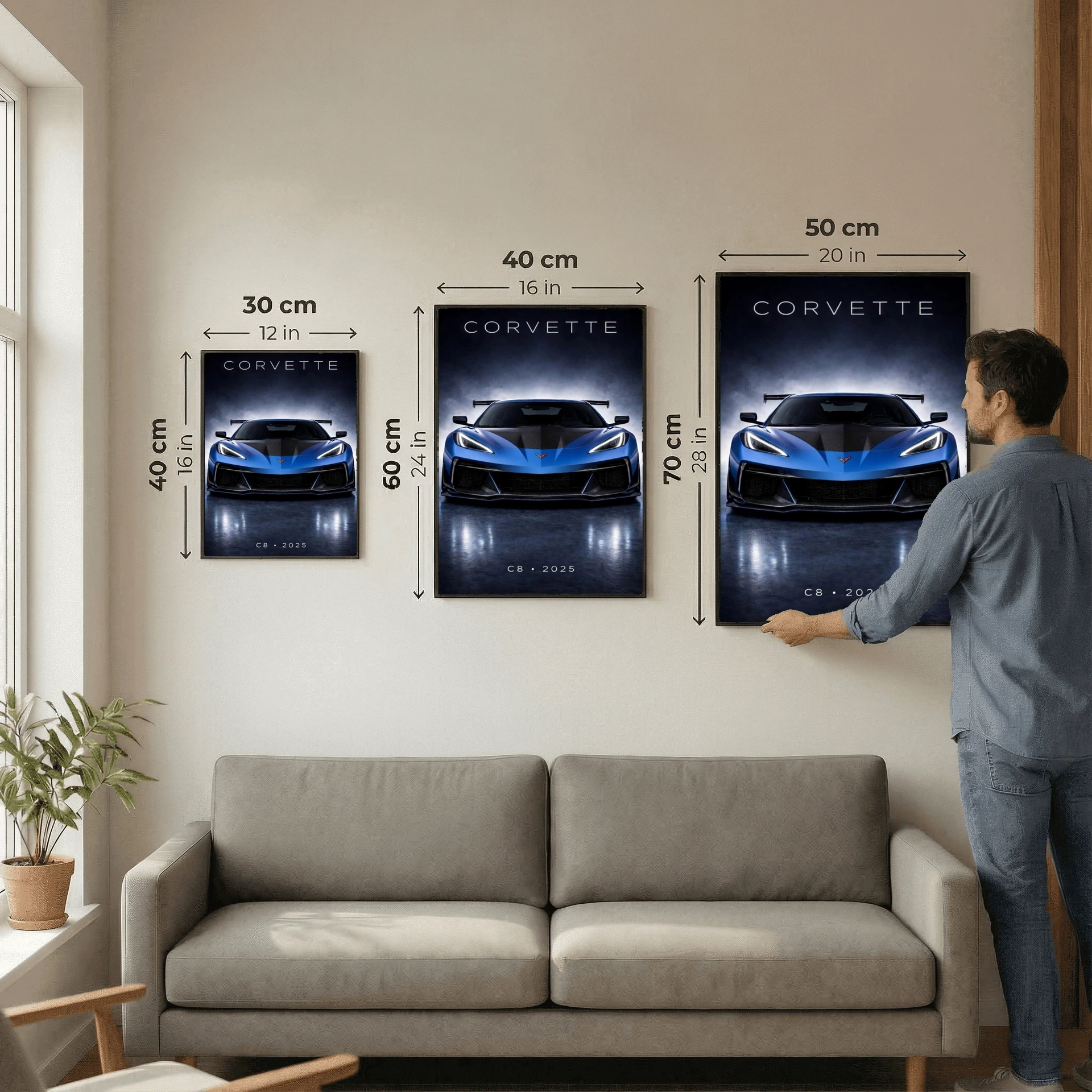 Chevrolet Corvette C8 ZR1 2025 Poster - Dark Modern American Supercar Art
