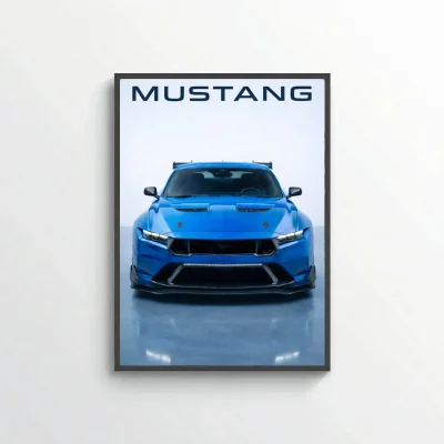 Ford Mustang GTD 2025 Poster - Minimalist American Supercar Art