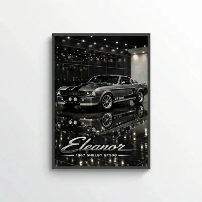 Ford Mustang Shelby GT500 Eleanor 1967 Poster - Movie Icon Car Art