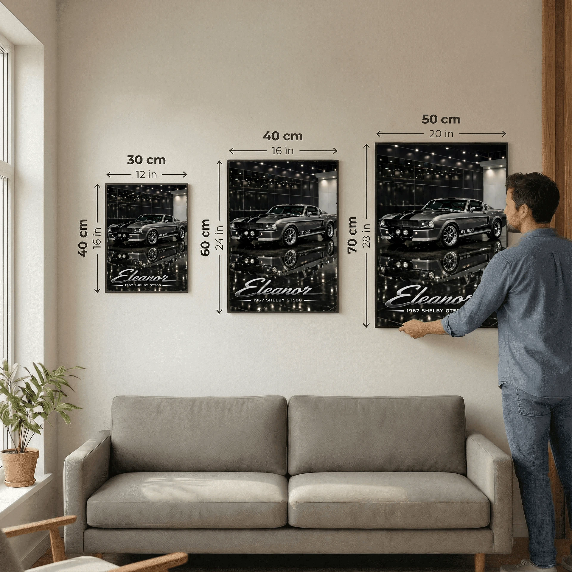 Ford Mustang Shelby GT500 Eleanor 1967 Poster - Movie Icon Car Art