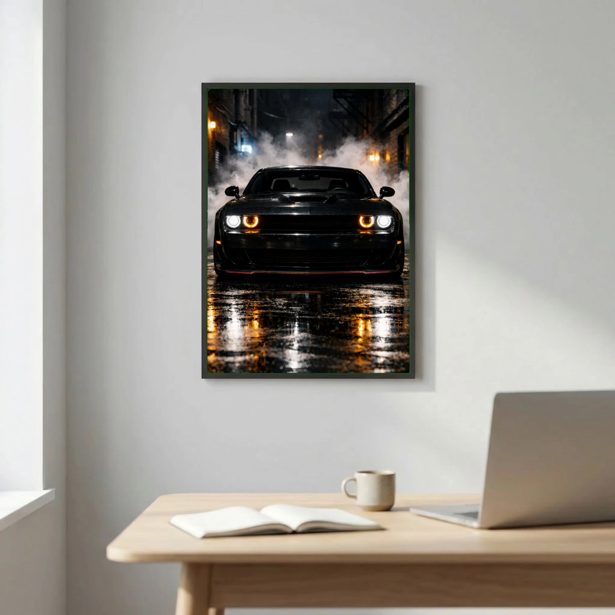 Dodge Challenger SRT Hellcat Poster - Dark Street Muscle Car Art