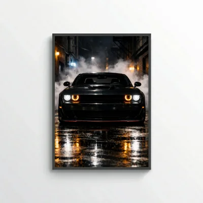 Dodge Challenger SRT Hellcat Poster - Dark Street Muscle Car Art