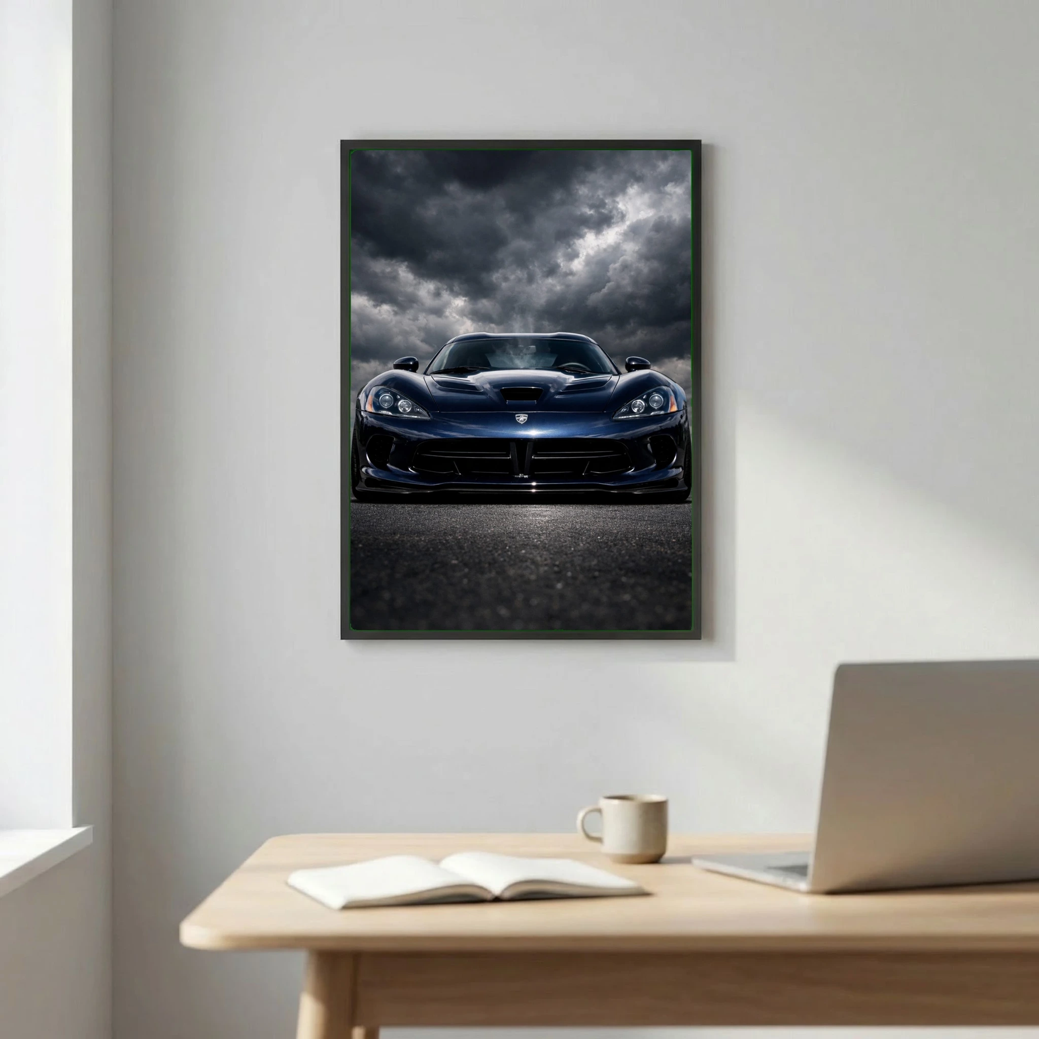 Dodge Viper GTS Poster - American V10 Supercar Stormy Wall Art