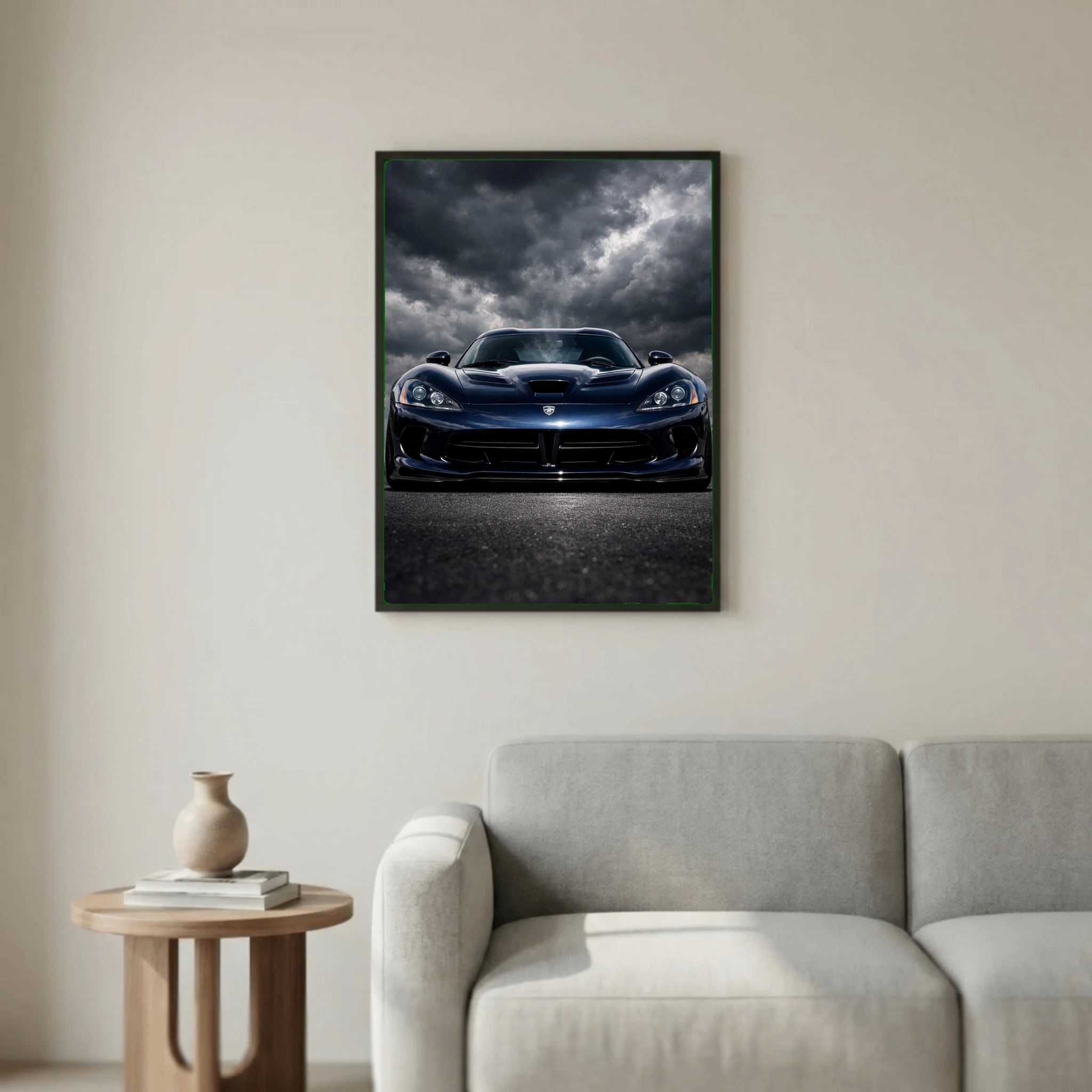 Dodge Viper GTS Poster - American V10 Supercar Stormy Wall Art