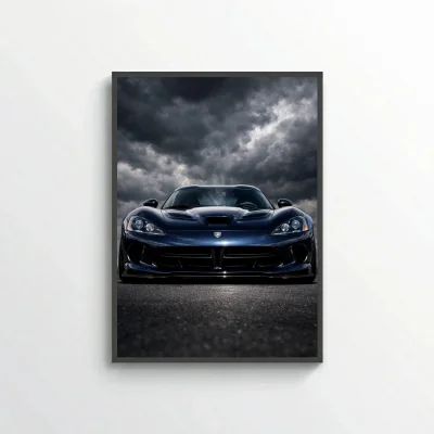 Dodge Viper GTS Poster - American V10 Supercar Stormy Wall Art