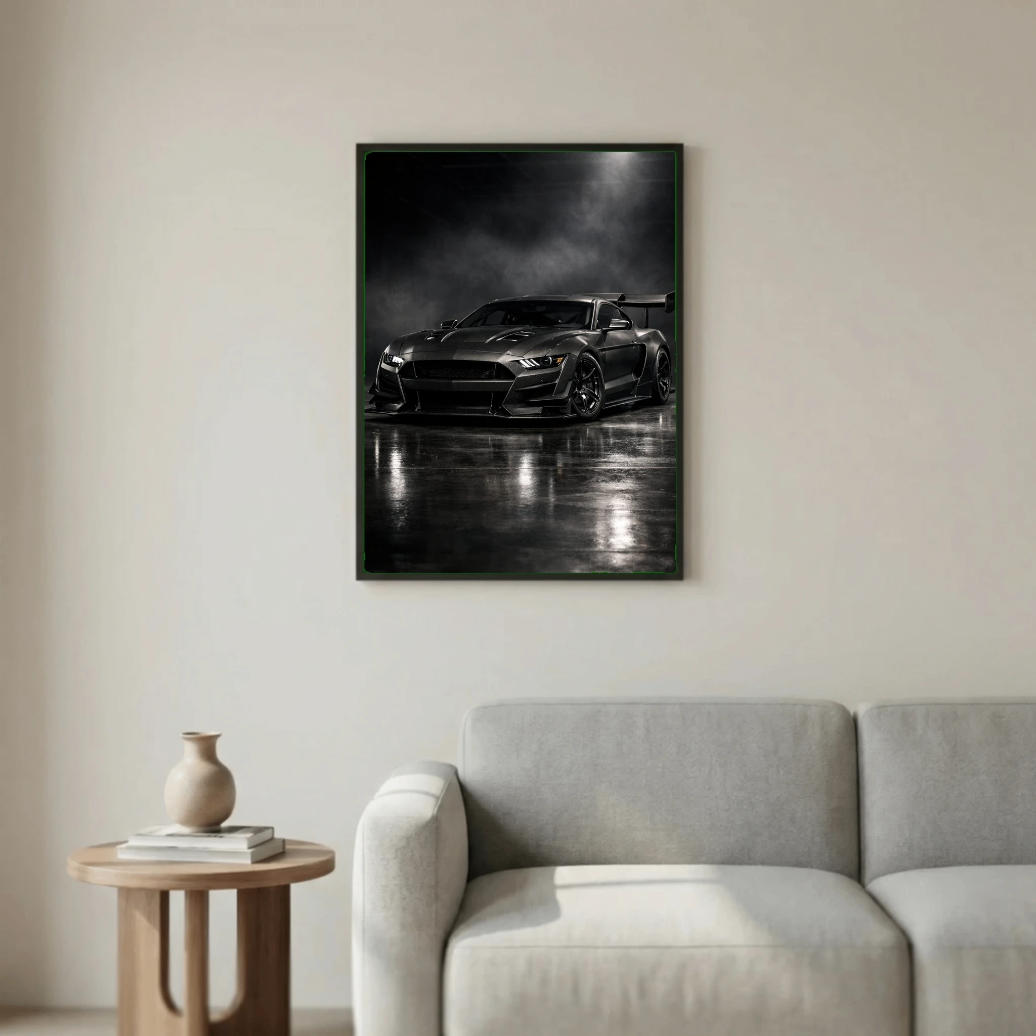 Ford Mustang Carbon Fiber Edition Poster - Dark Widebody Car Art