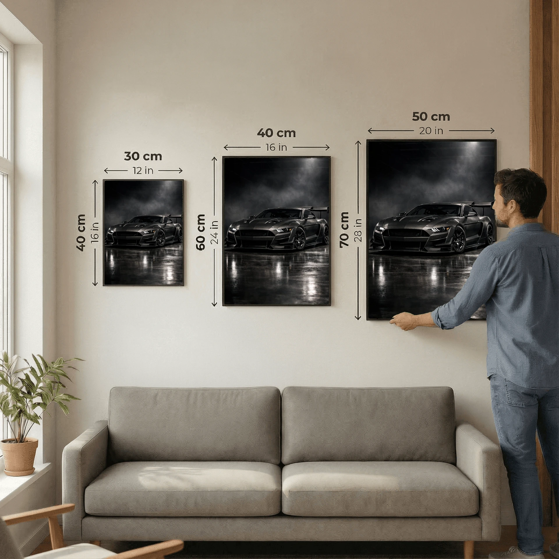 Ford Mustang Carbon Fiber Edition Poster - Dark Widebody Car Art