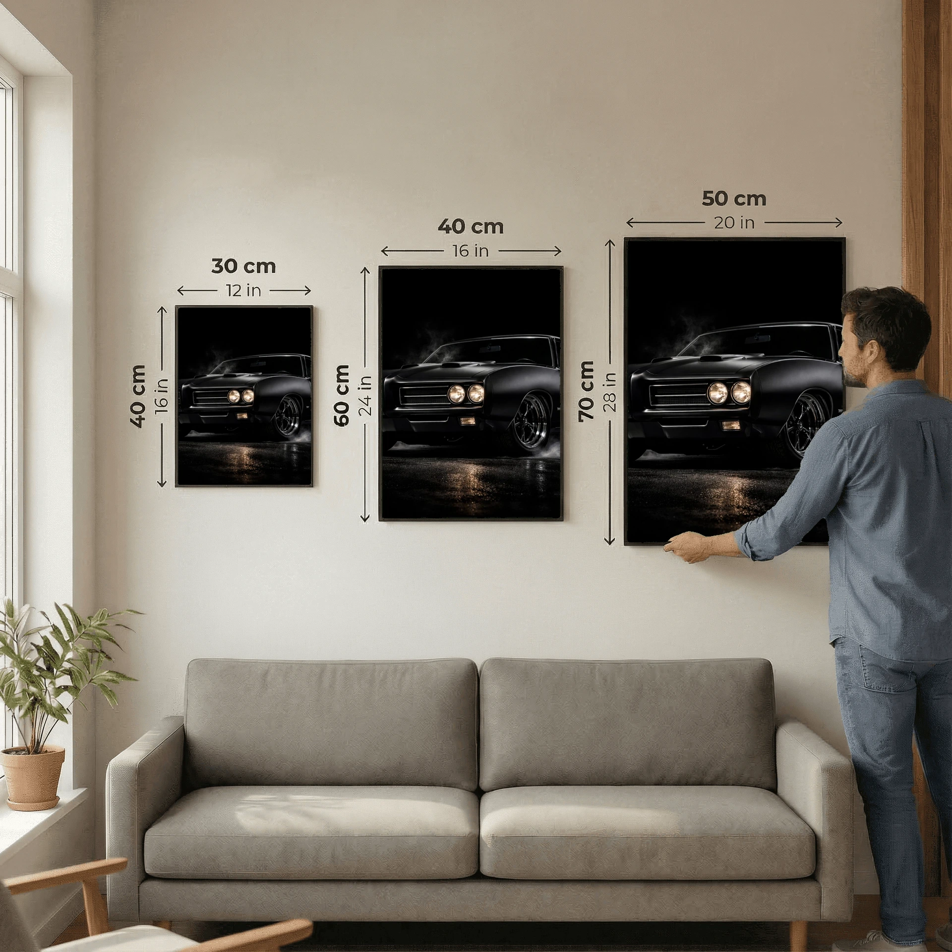 Pontiac GTO Classic Muscle Car Poster - Matte Black Vintage Art