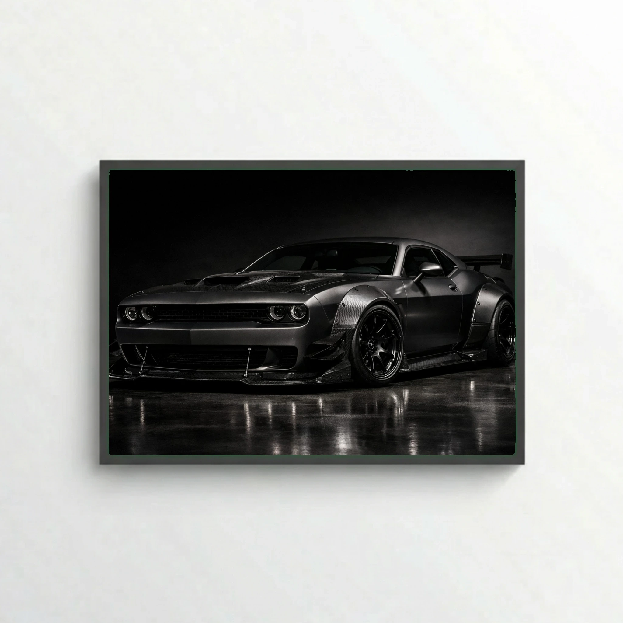 Dodge Challenger Carbon Fiber Edition Poster - Widebody Muscle Car Art