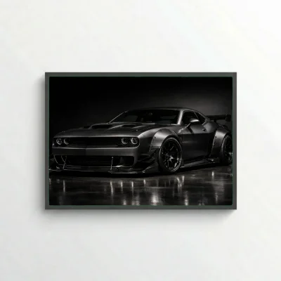 Dodge Challenger Carbon Fiber Edition Poster - Widebody Muscle Car Art