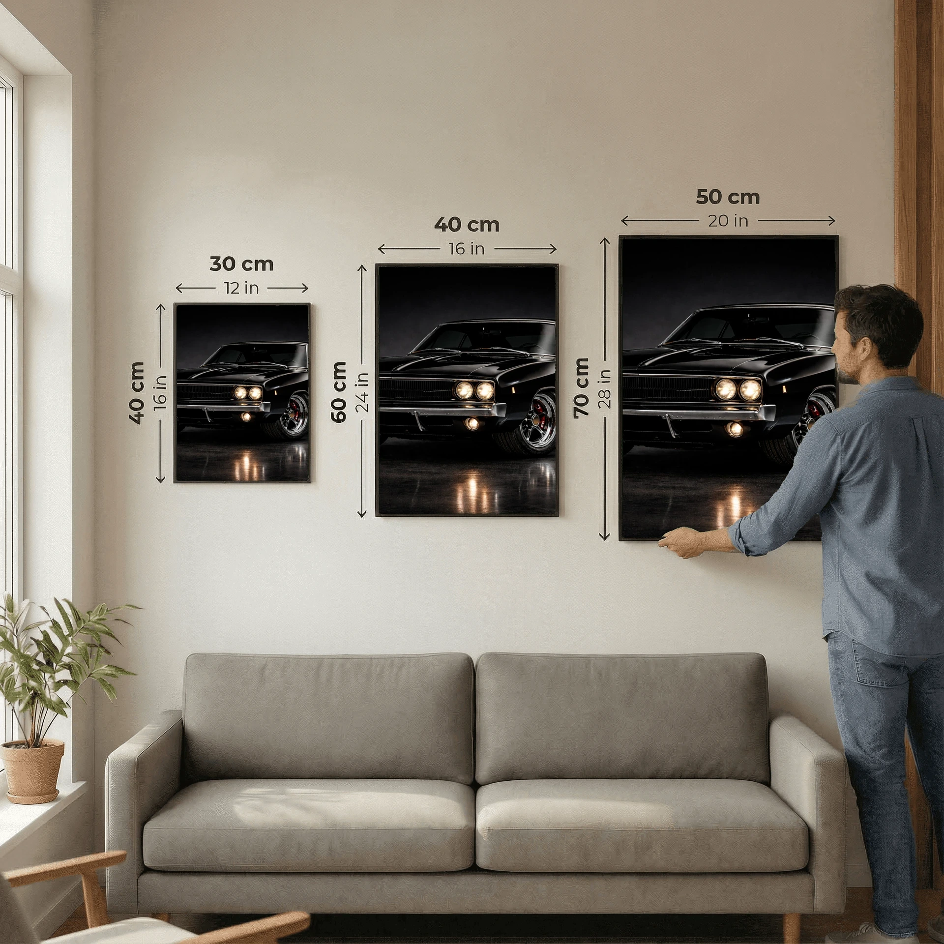 Dodge Charger Classic 1969 Poster - Black Vintage Muscle Car Art