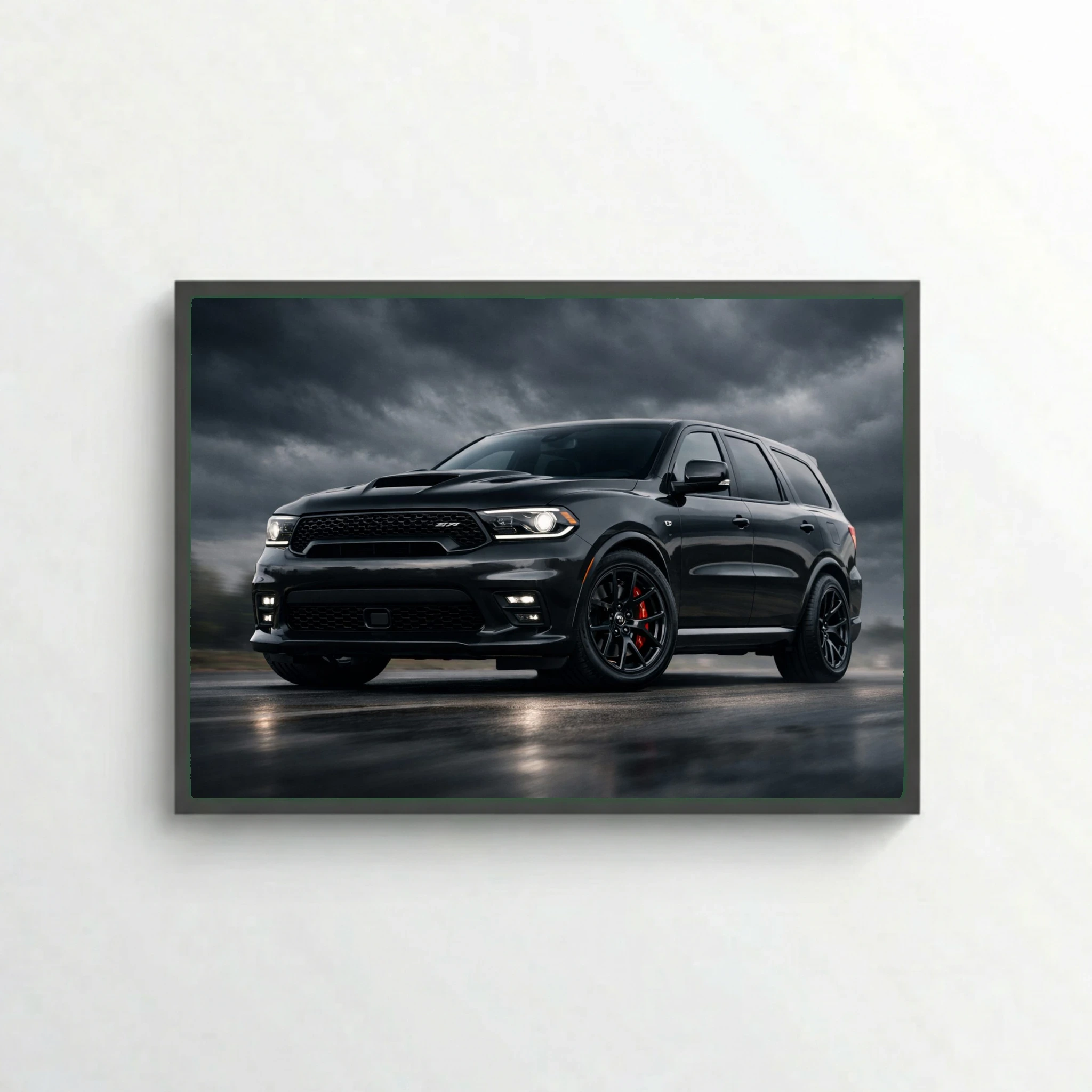 Dodge Durango SRT Poster - Black Performance SUV Storm Art
