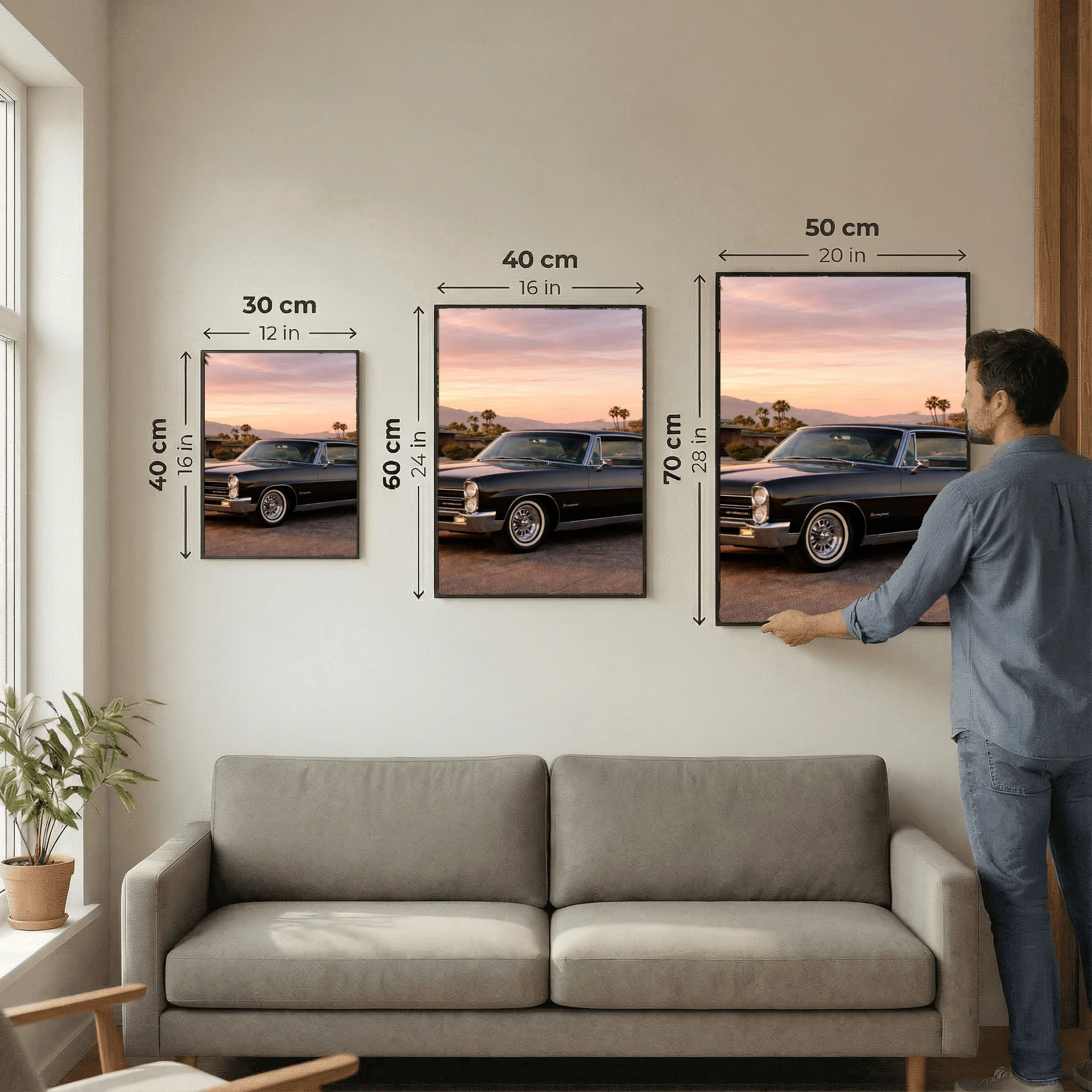 Pontiac Bonneville Classic Poster - Mid-Century Palm Springs Art