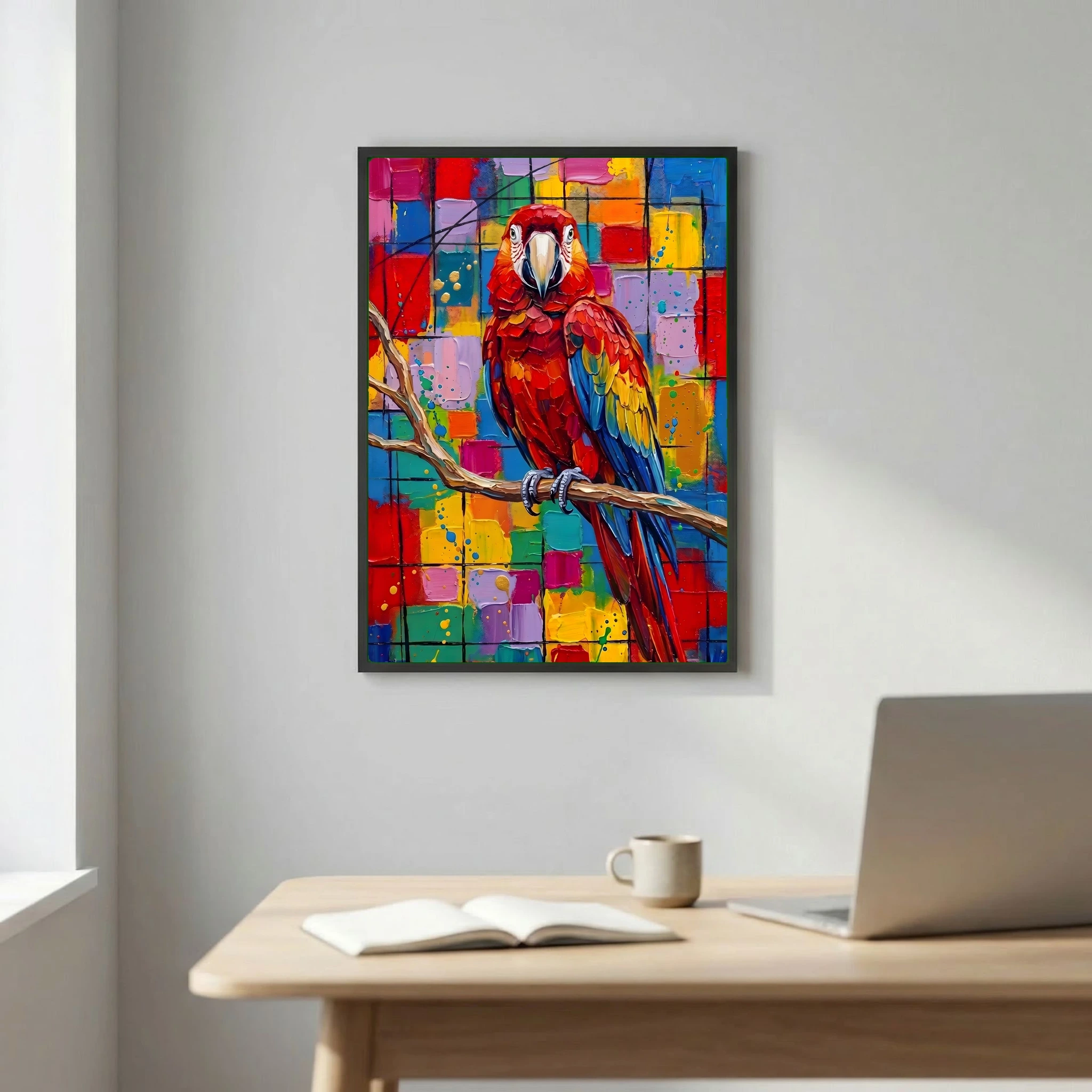 Vibrant tropical red Macaw