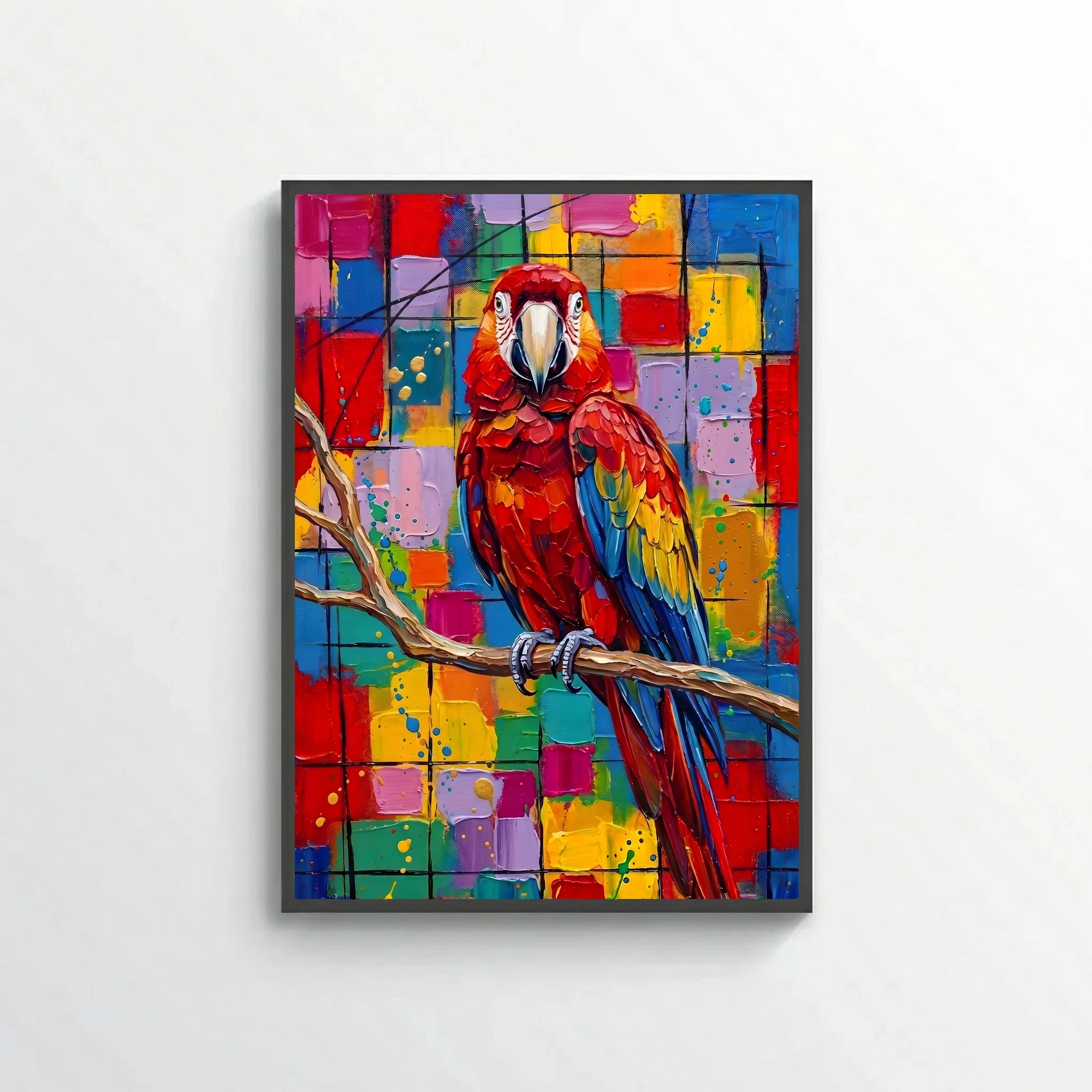 Vibrant tropical red Macaw