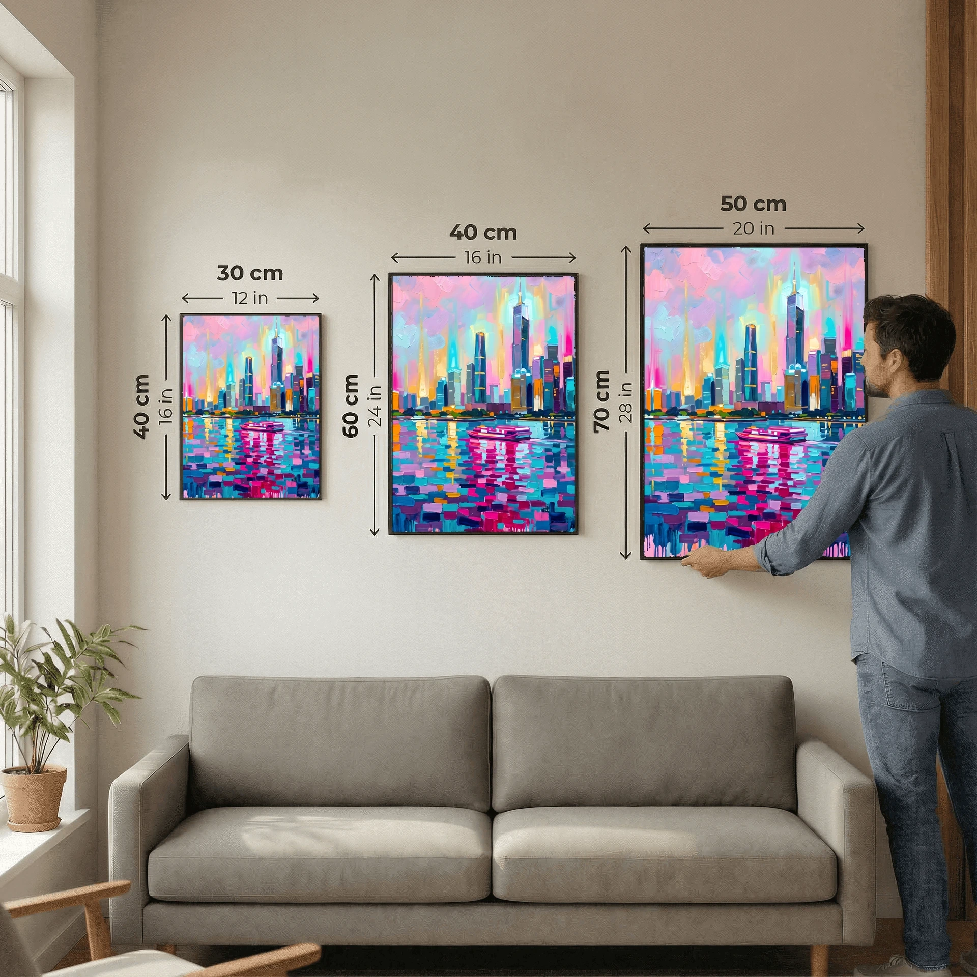City Skyline with Boat
