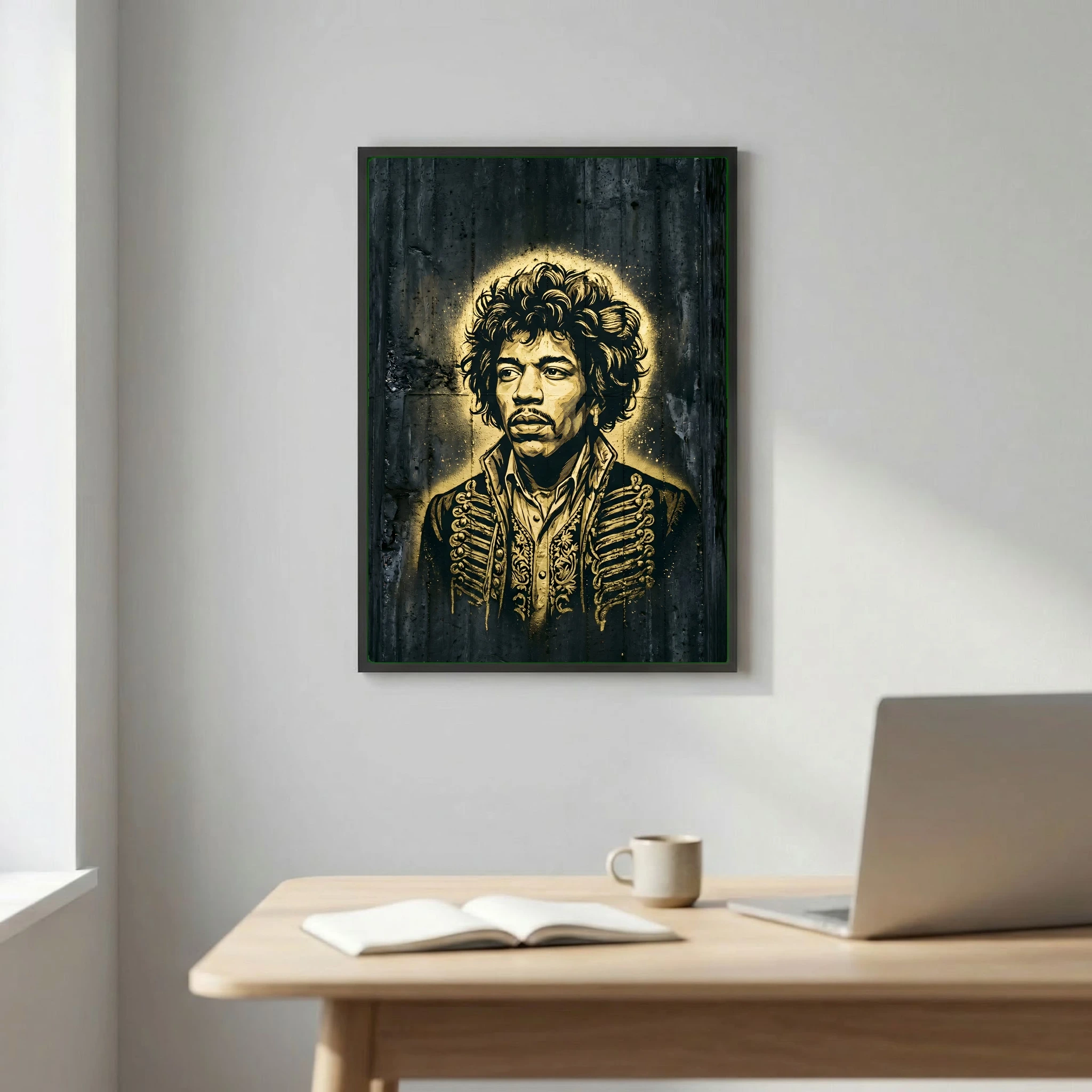 Jimi Hendrix Graffiti in Gold