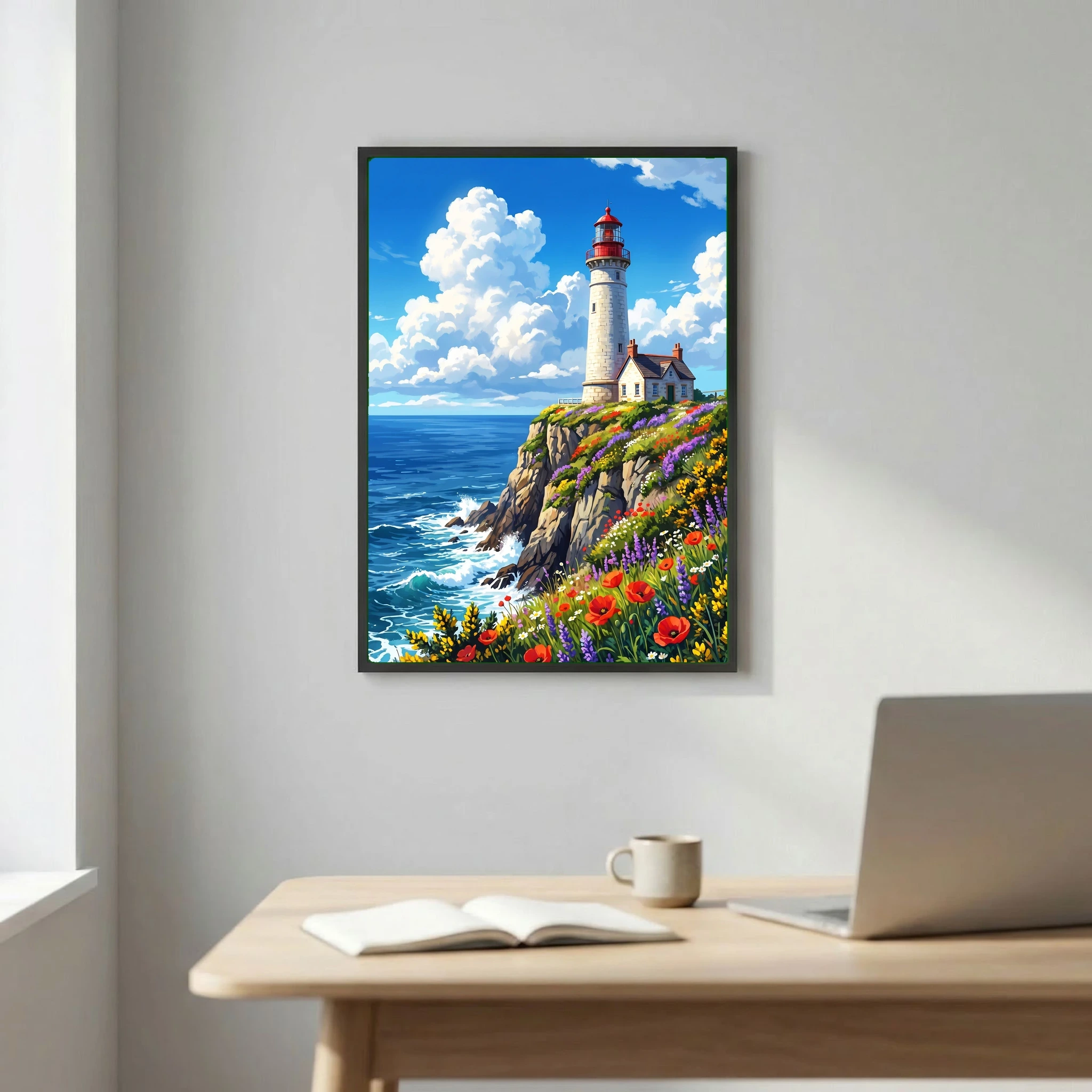 White Lighthouse at the Edge