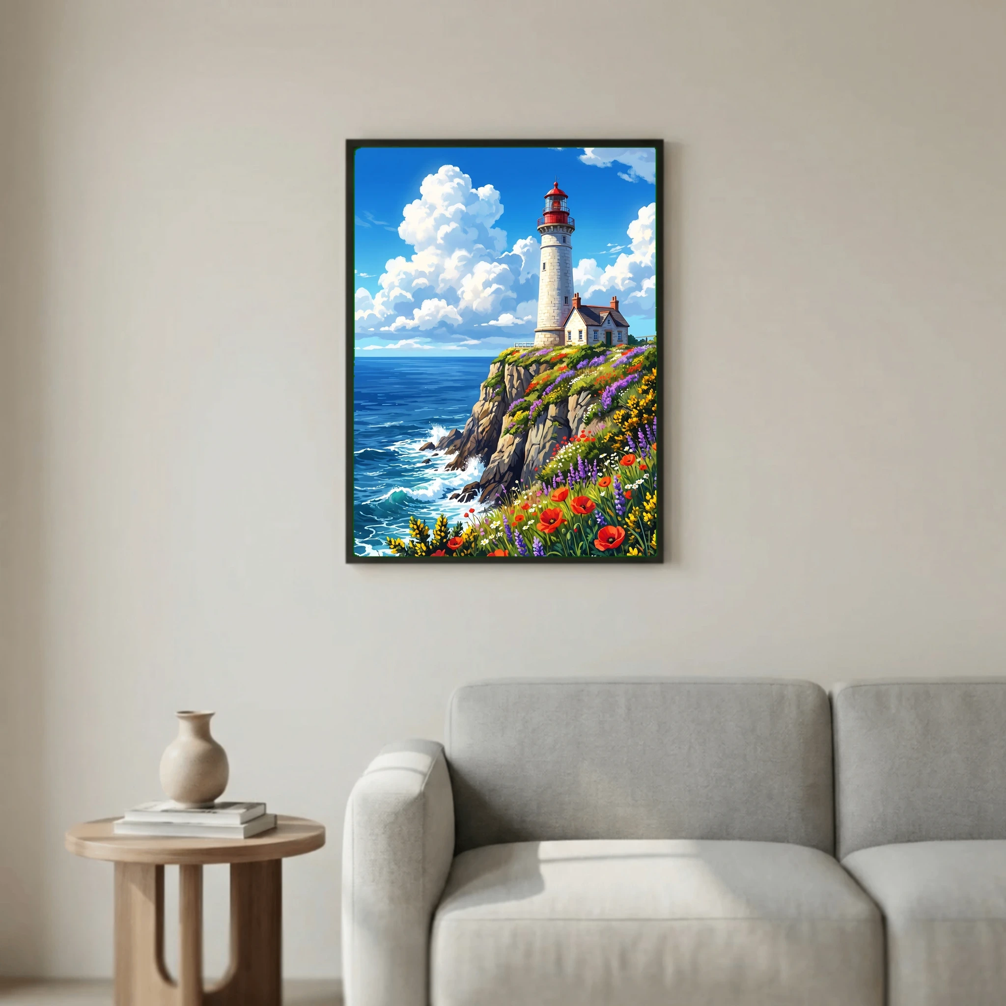White Lighthouse at the Edge