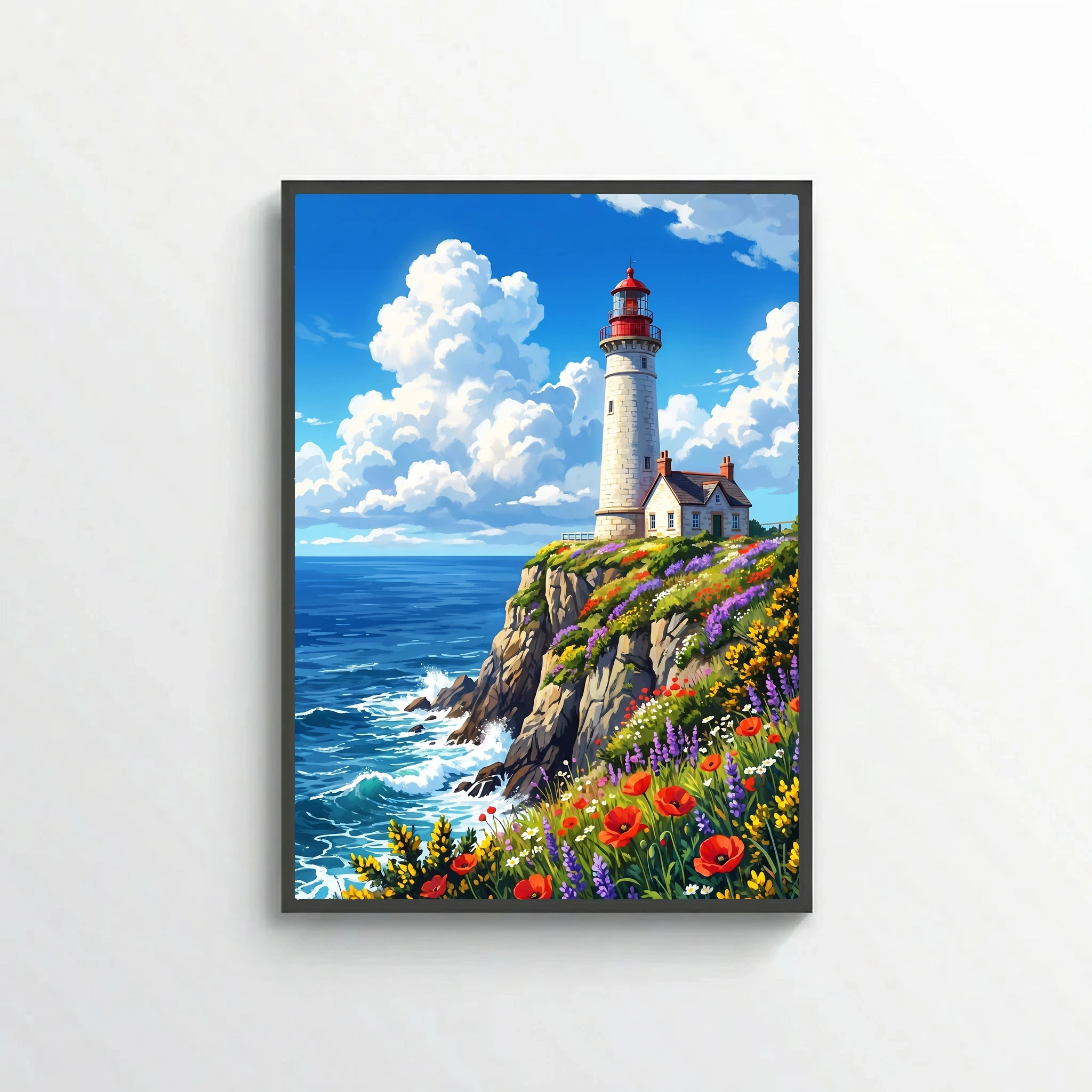 White Lighthouse at the Edge