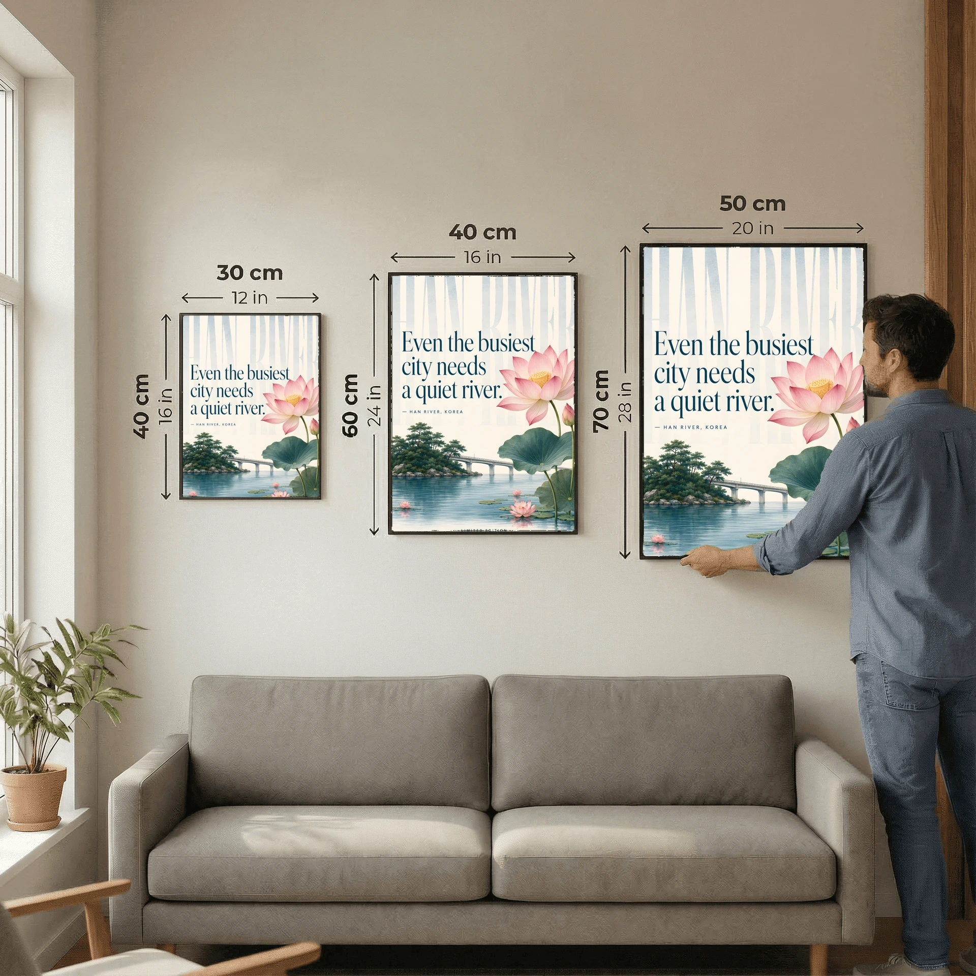 HAN RIVER, KOREA - LIMITED EDITION Series - Quote Wall Art Posters
