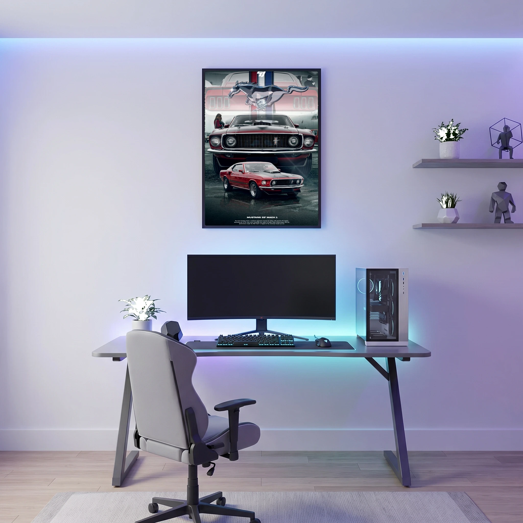 Ford Mustang 69' Mach1 - Car Poster