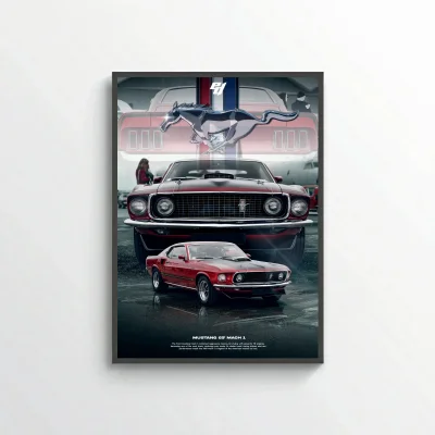 Ford Mustang 69' Mach1 - Car Poster