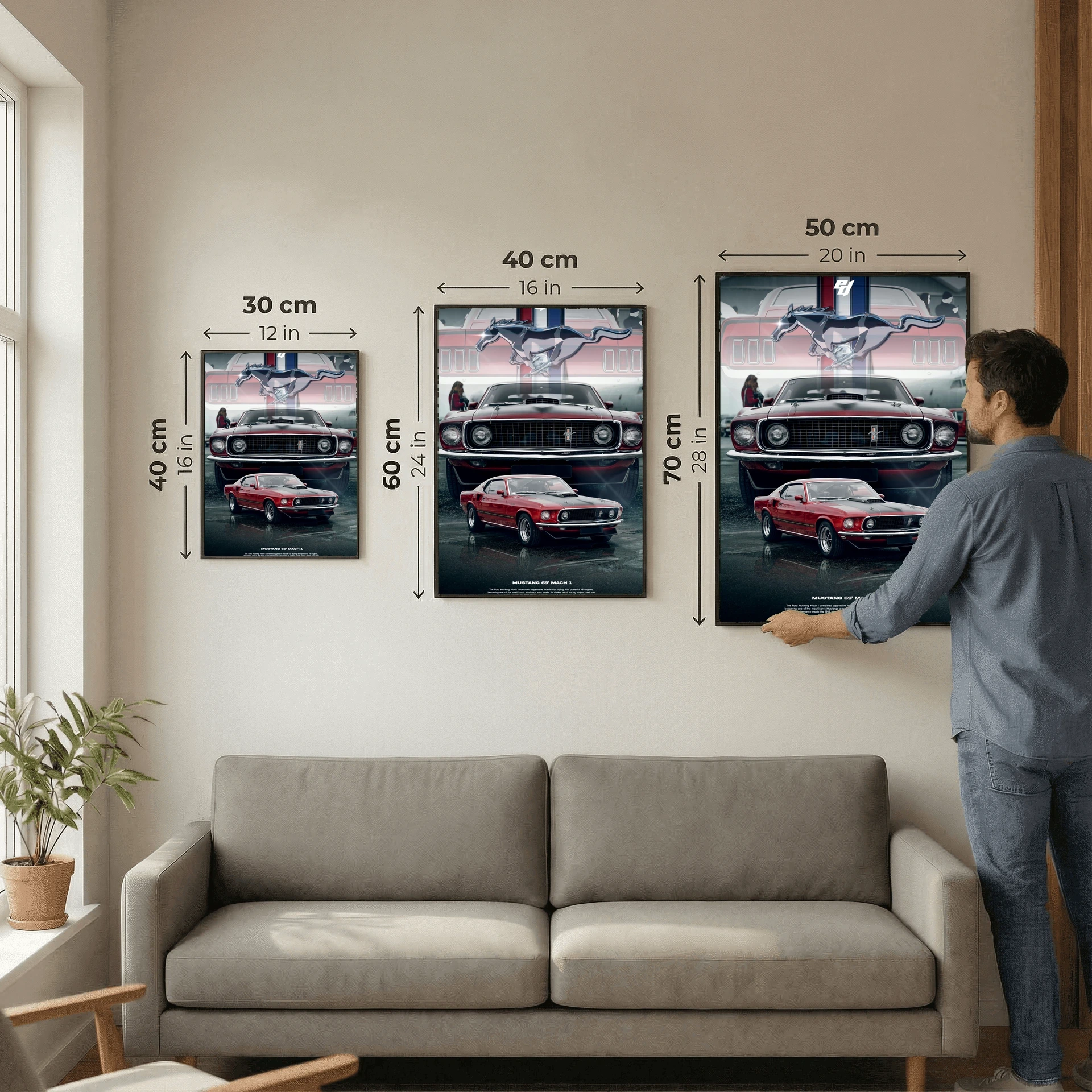 Ford Mustang 69' Mach1 - Car Poster
