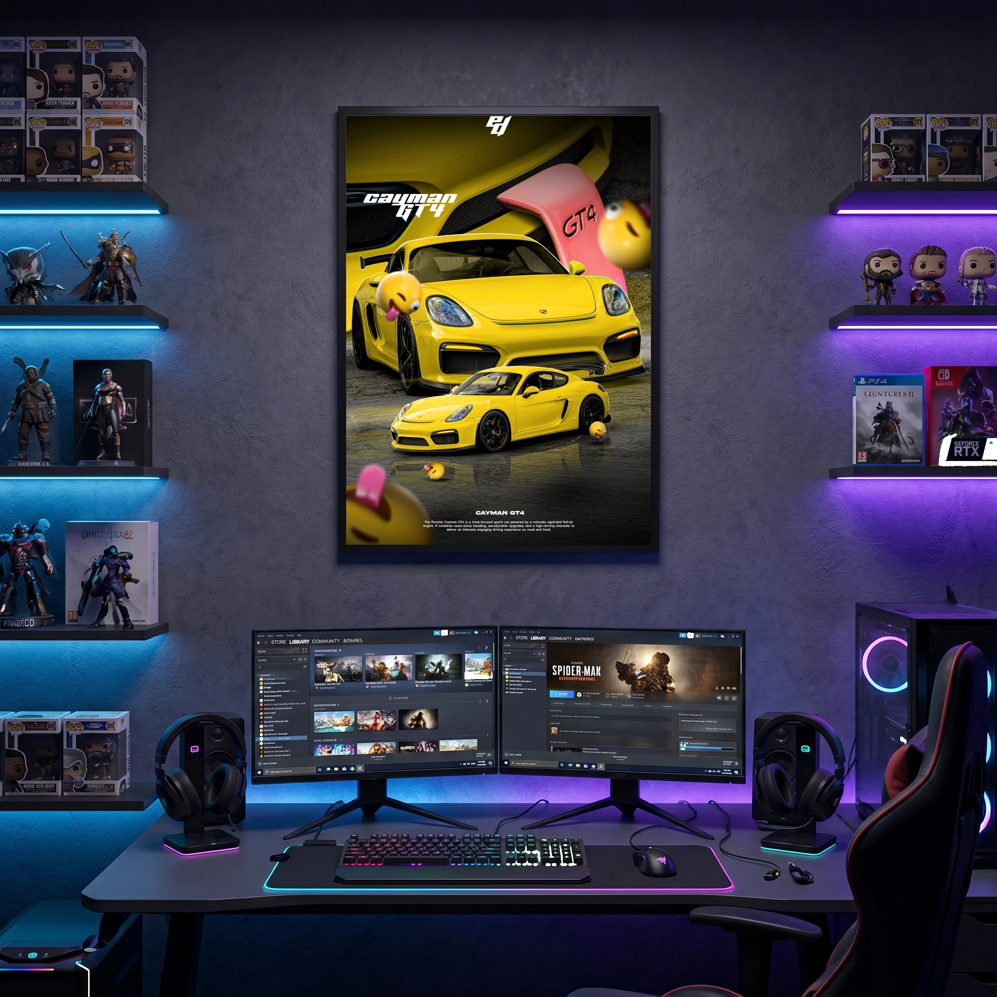 Porsche Cayman GT4 - Car Poster