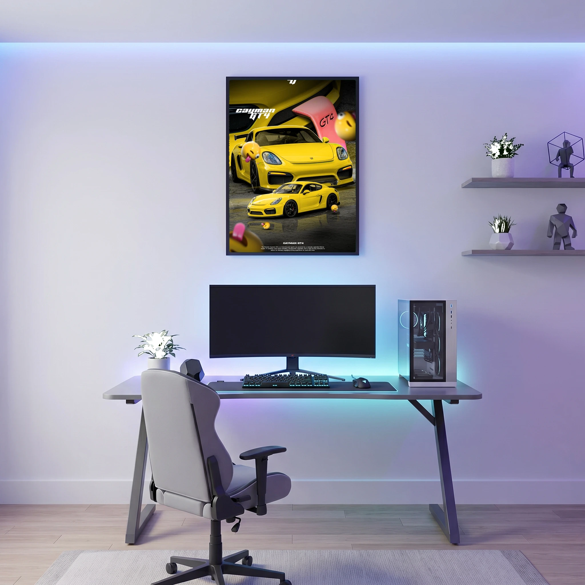 Porsche Cayman GT4 - Car Poster