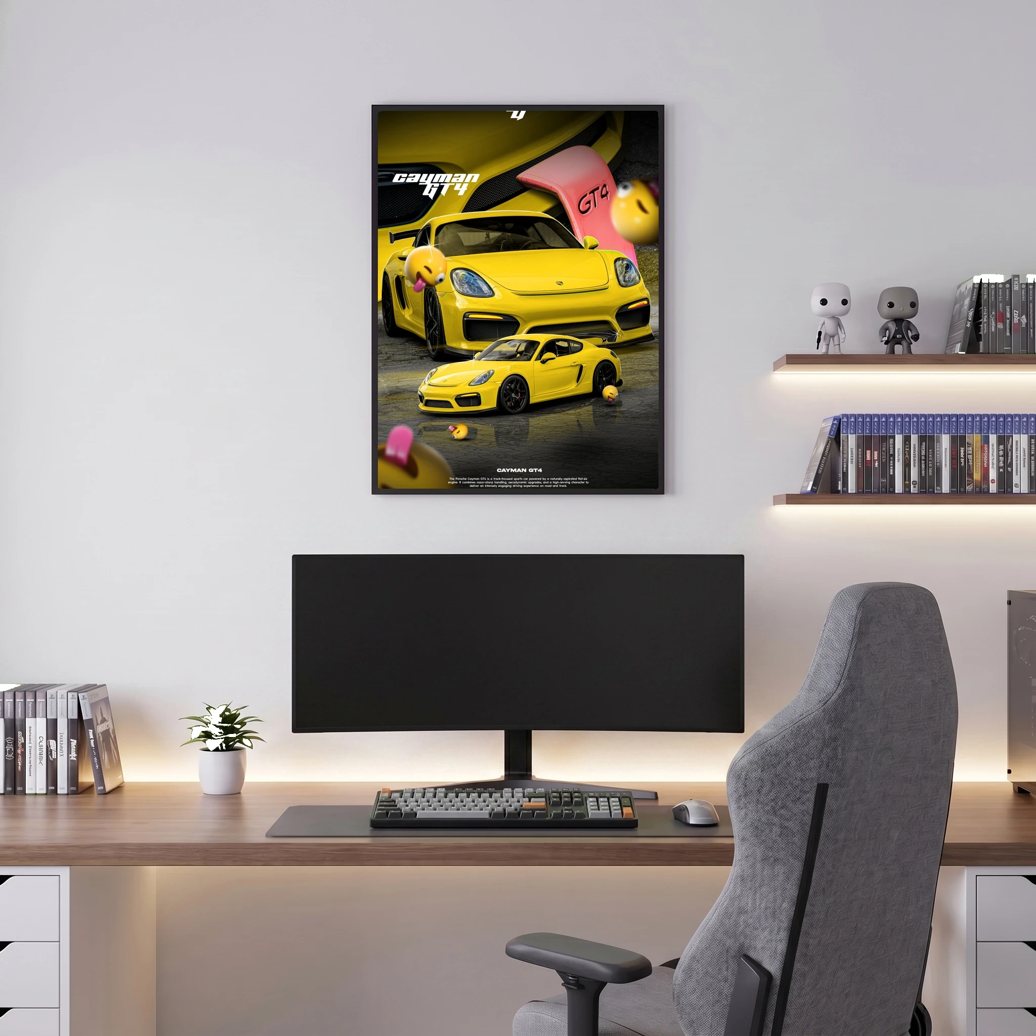 Porsche Cayman GT4 - Car Poster